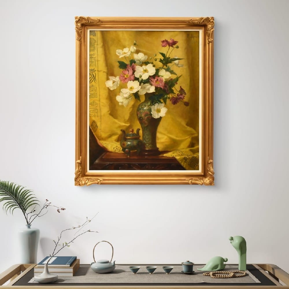 QF784 2a antique floral painting flower oil still life